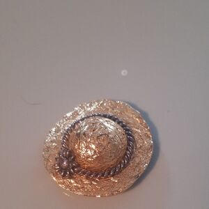 Gold and Silver Textured Premier Design Hat Broach